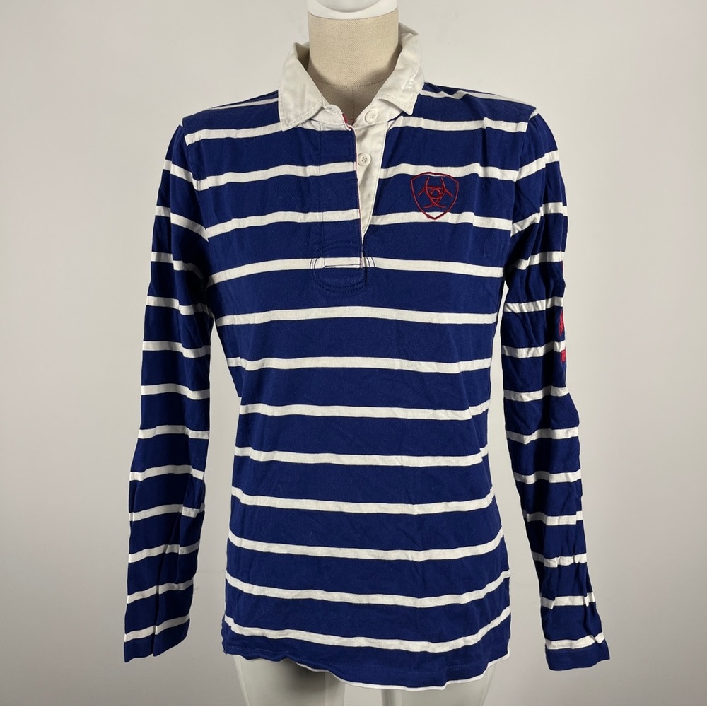 Ariat polo shirt striped women size Medium